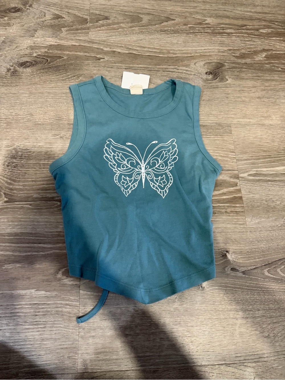 Women’s Teal Butterfly Tank Top - Sleeveless Shirt